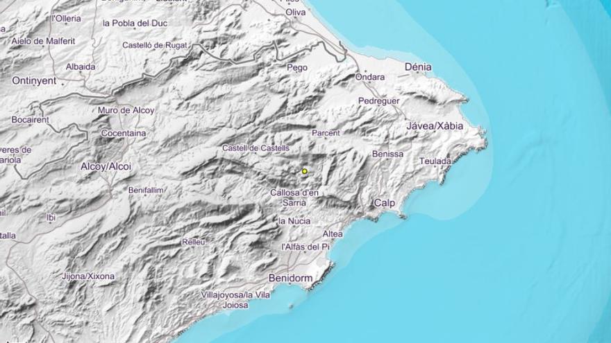 Un pequeño seísmo localizado en Tàrbena