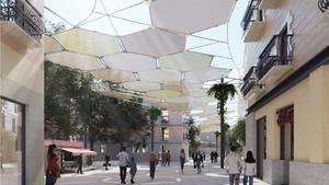 Render del proyecto de sombras en el Portal de lÀngel