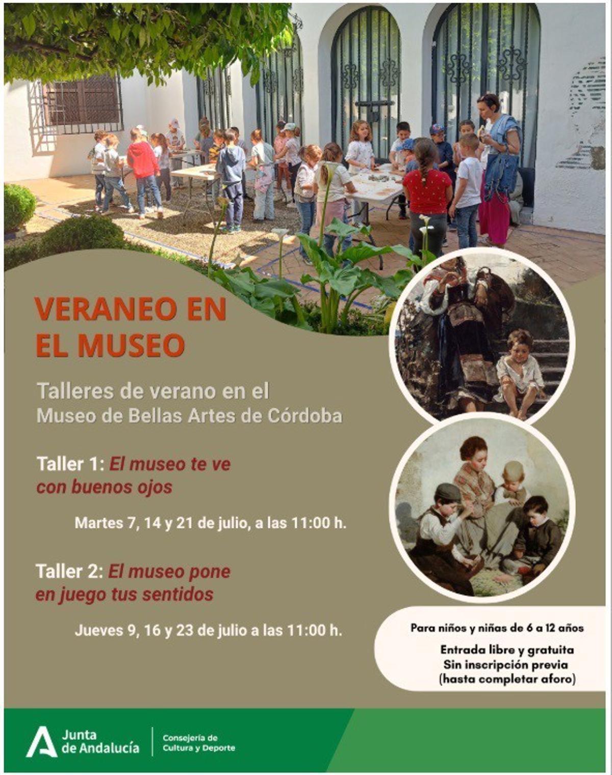 Cartel con las actividades de 'Veraneo en el Museo'.