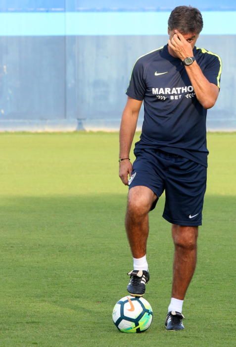 Entrenamiento del Málaga CF tras la derrota en Valencia