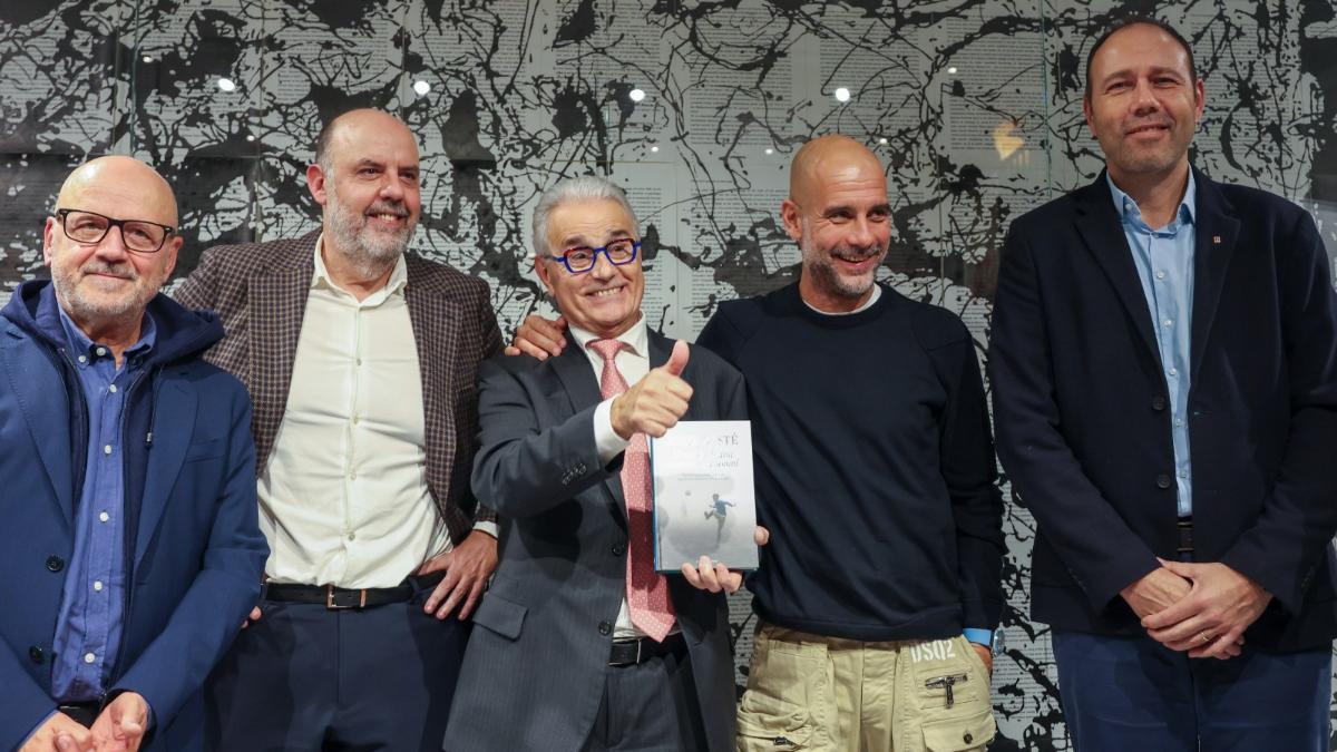 Ramon Cugat (centro), junto a Ramon Besa, Jordi Basté, Pep Guardiola y Berni Álvarez