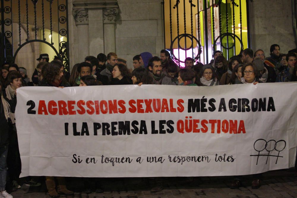 Concentració contra les agressions sexuals a Girona