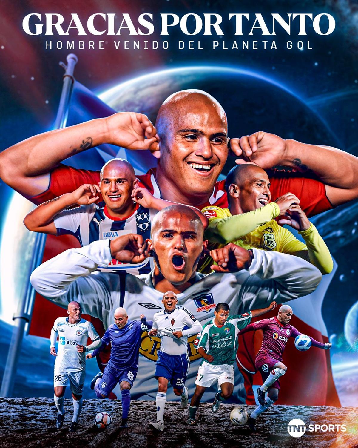 Todos los equipos de la carrera de Suazo, con 25 años de profesional.