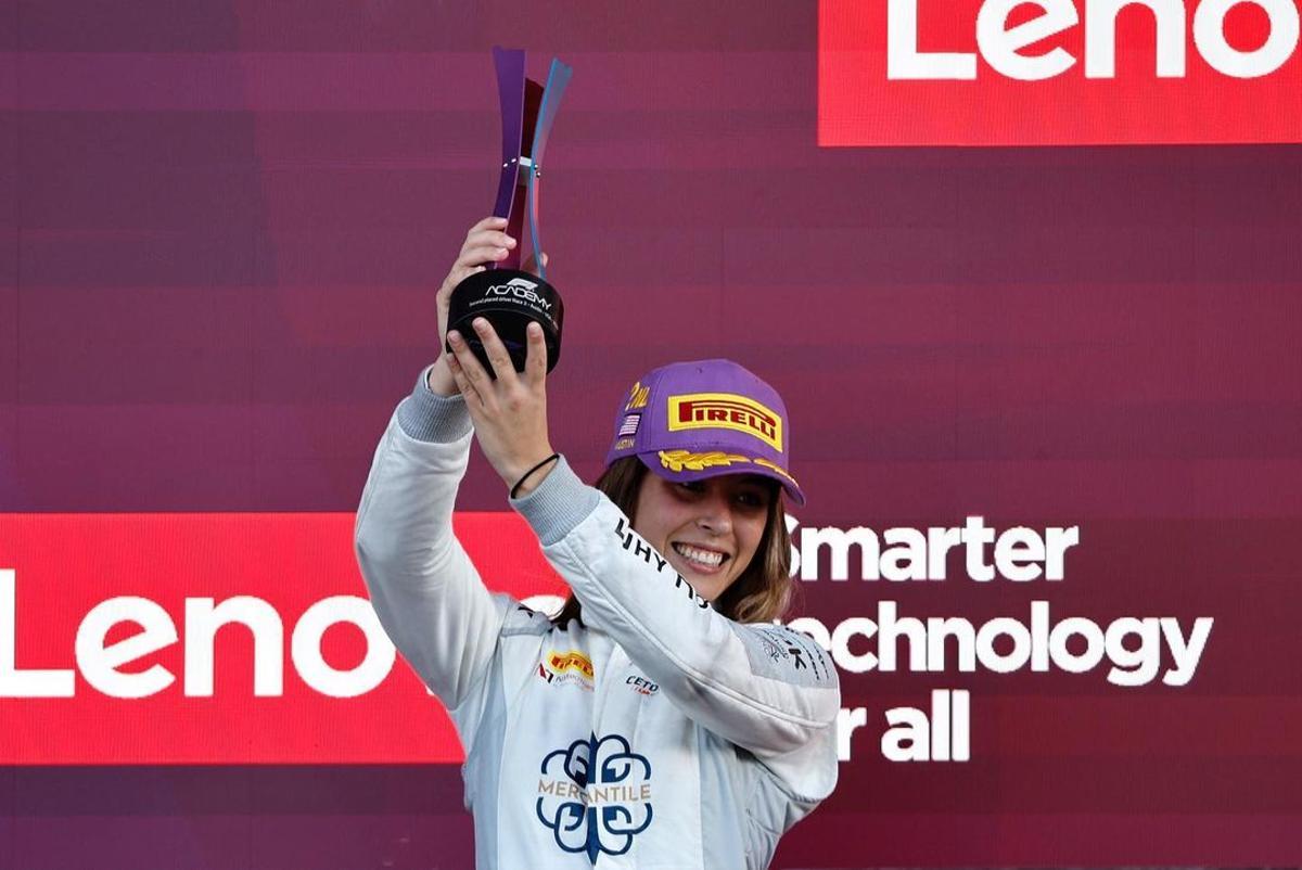 Nerea Martí, en un podio de la F1 Academy el pasado año