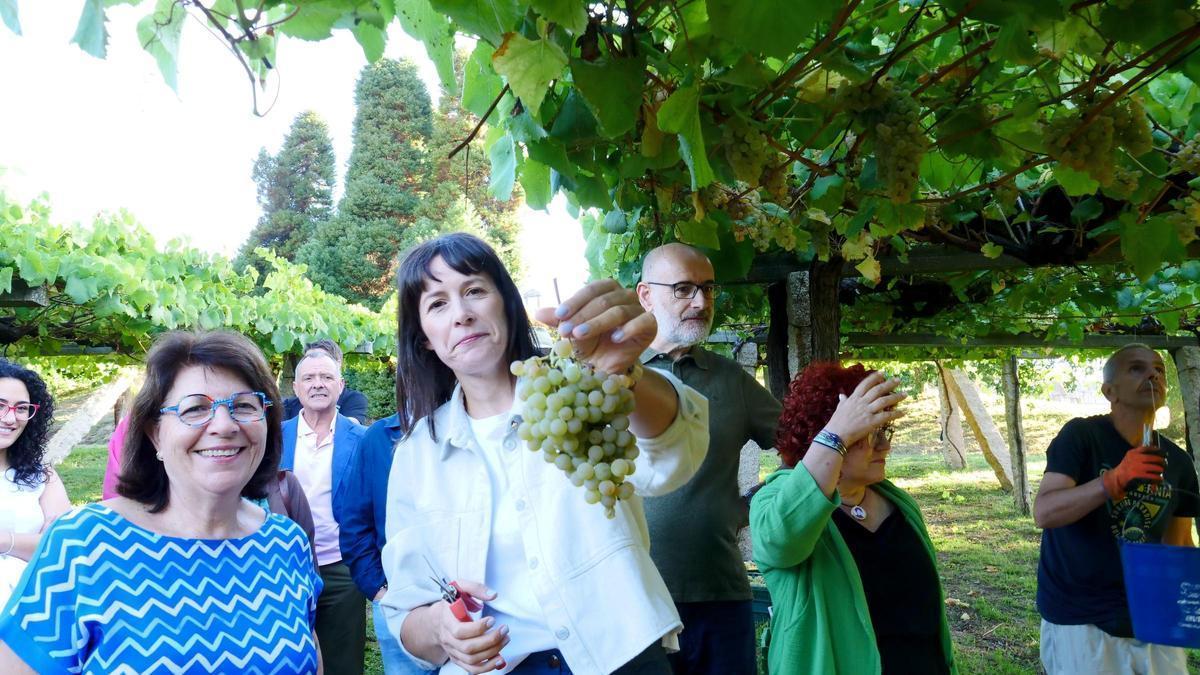 La visita de Ana Pontón a Condes de Albarei, esta mañana.