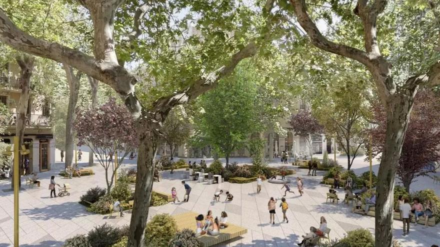 Imatge virtual de l’aspecte previst a partir del 2027 a l’encreuament dels carrers del Parlament i del Comte Borrell. | AJUNTAMENT DE BARCELONA