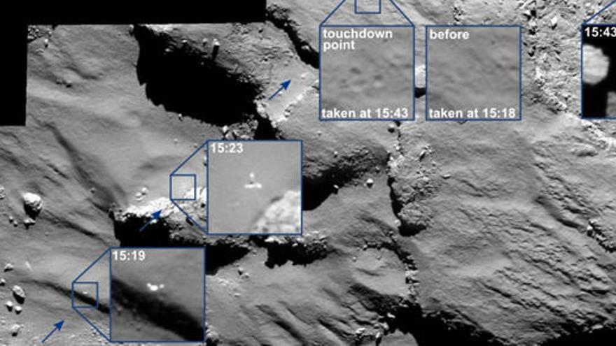 Últimos momentos del descenso de Philae.