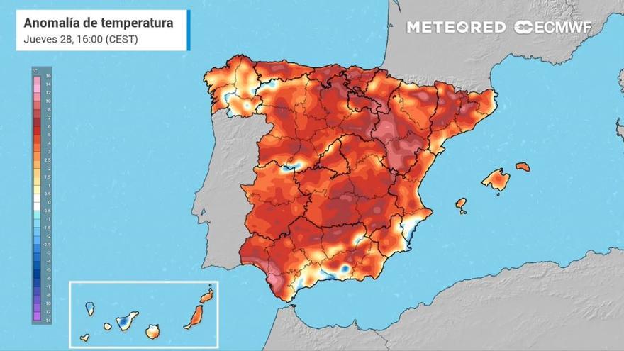 &#039;Veranillo de San Miguel&#039;: evolución de las temperaturas y anomalía de temperaturas (días 27 a 29 de septiembre)