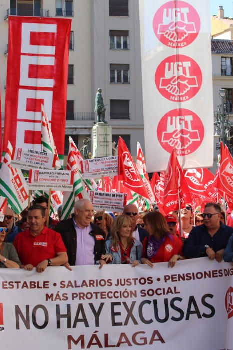 Miles de personas secundan en Málaga la marcha central del Primero de Mayo en Andalucía