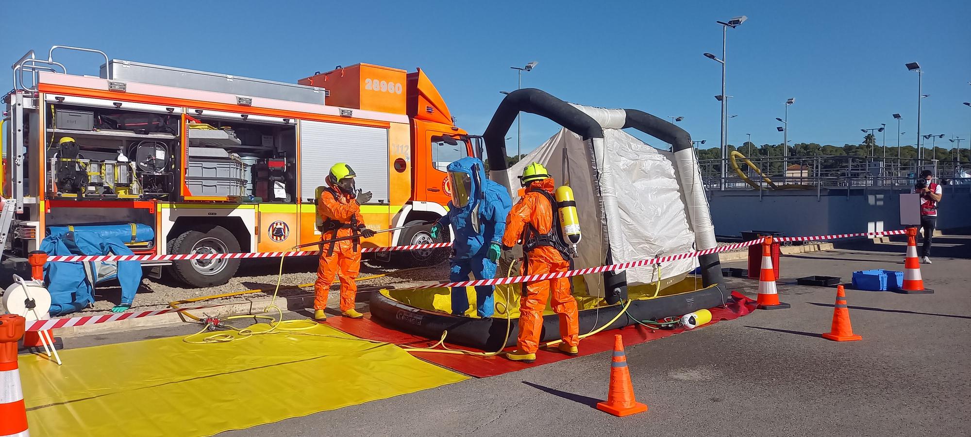 La EMSHI confirma su capacidad de respuesta ante graves emergencias con el simulacro en la potabilizadora La Presa