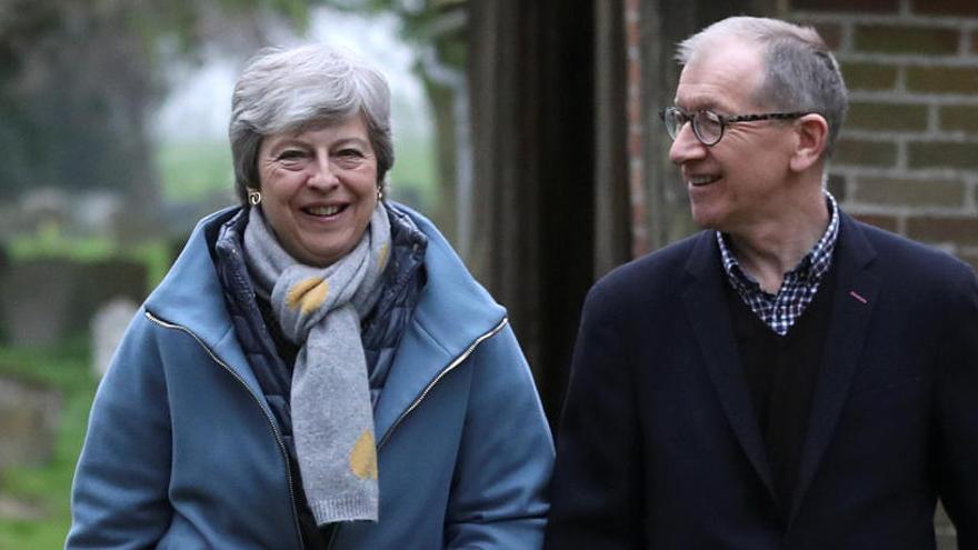 Theresa May y su marido Philip.