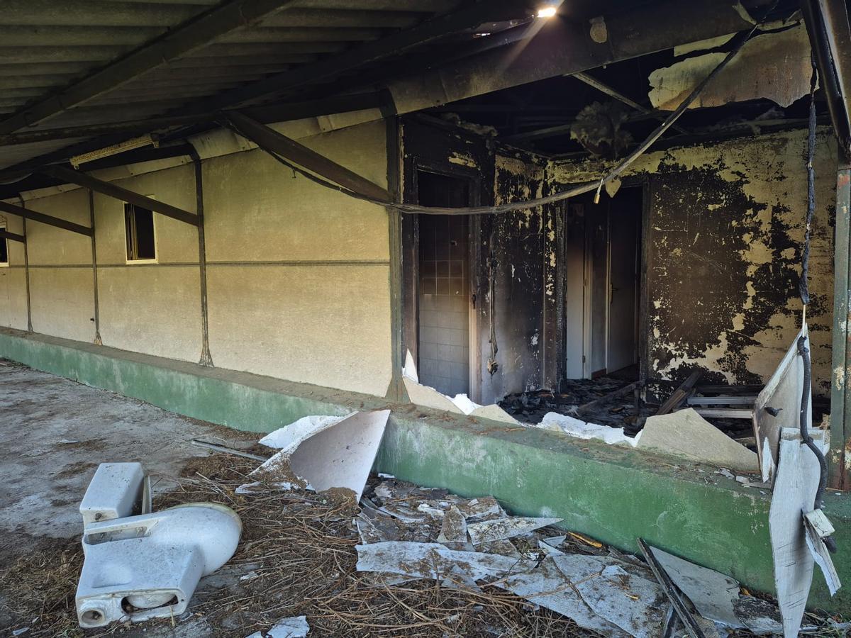 Instalaciones afectadas tras el incendio.