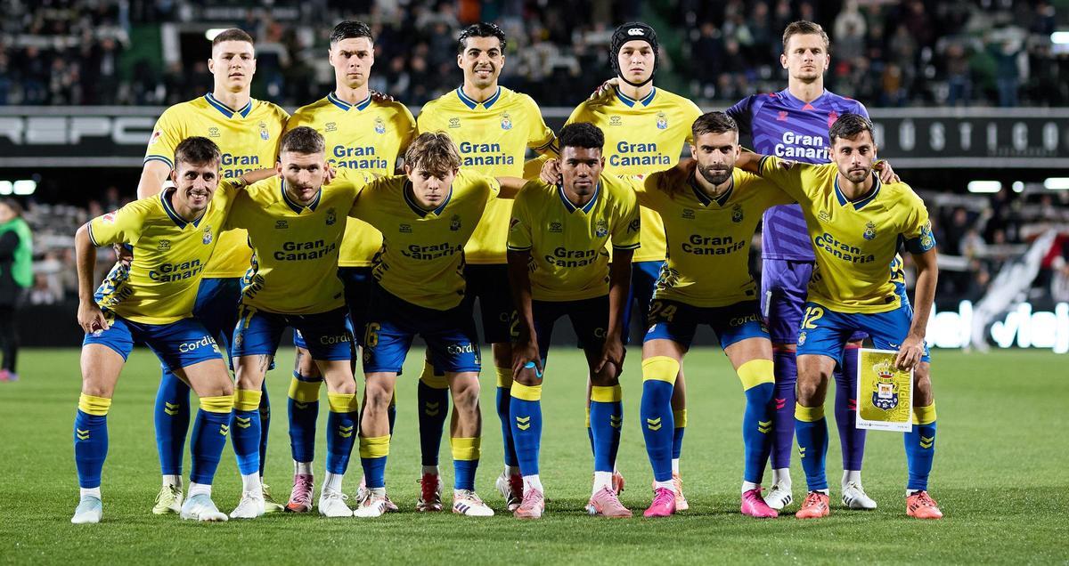 Alineación de la UD Las Palmas, en la última jornada ante el Castellón.