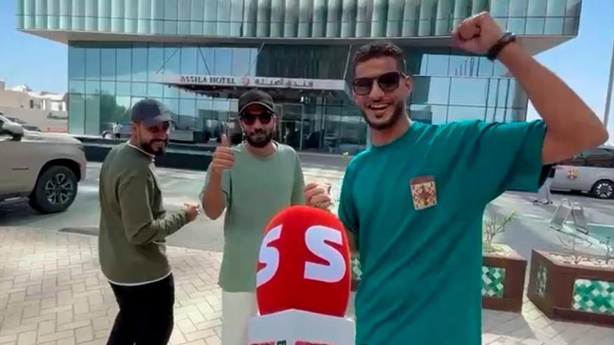 Los aficionados en Yeda: "¡Visca el Barça!"