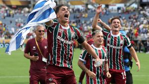 Los jugadores del Fluminense celebran la clasificación para semifinales.