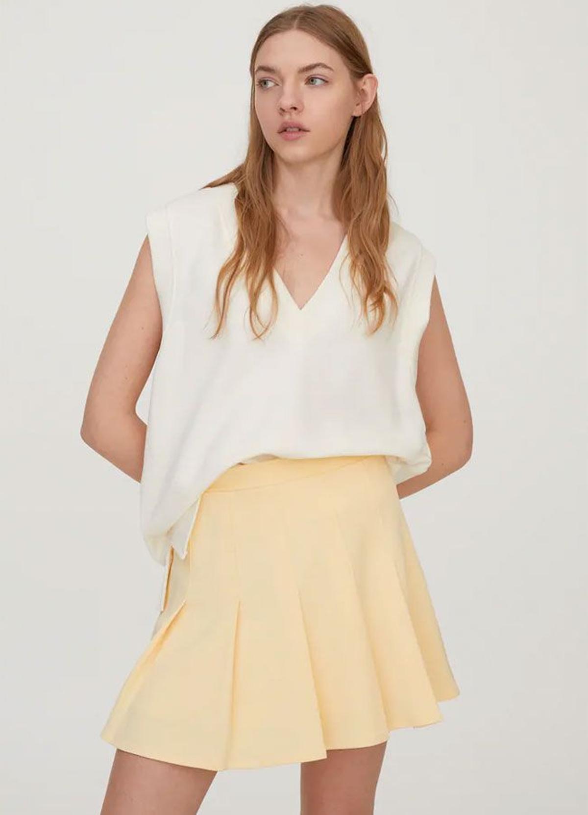Falda plisada de Pull & Bear