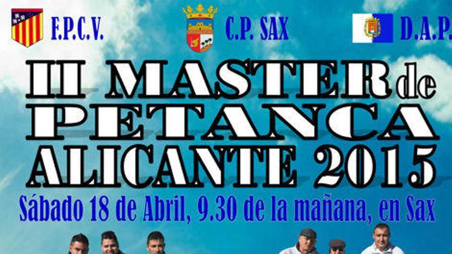 El II Master Provincial de Petanca se disputa en Sax