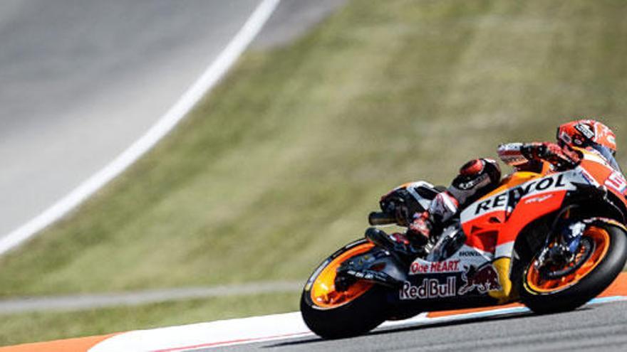 Marc Márquez durante la última sesión de entrenamiento en Brno.