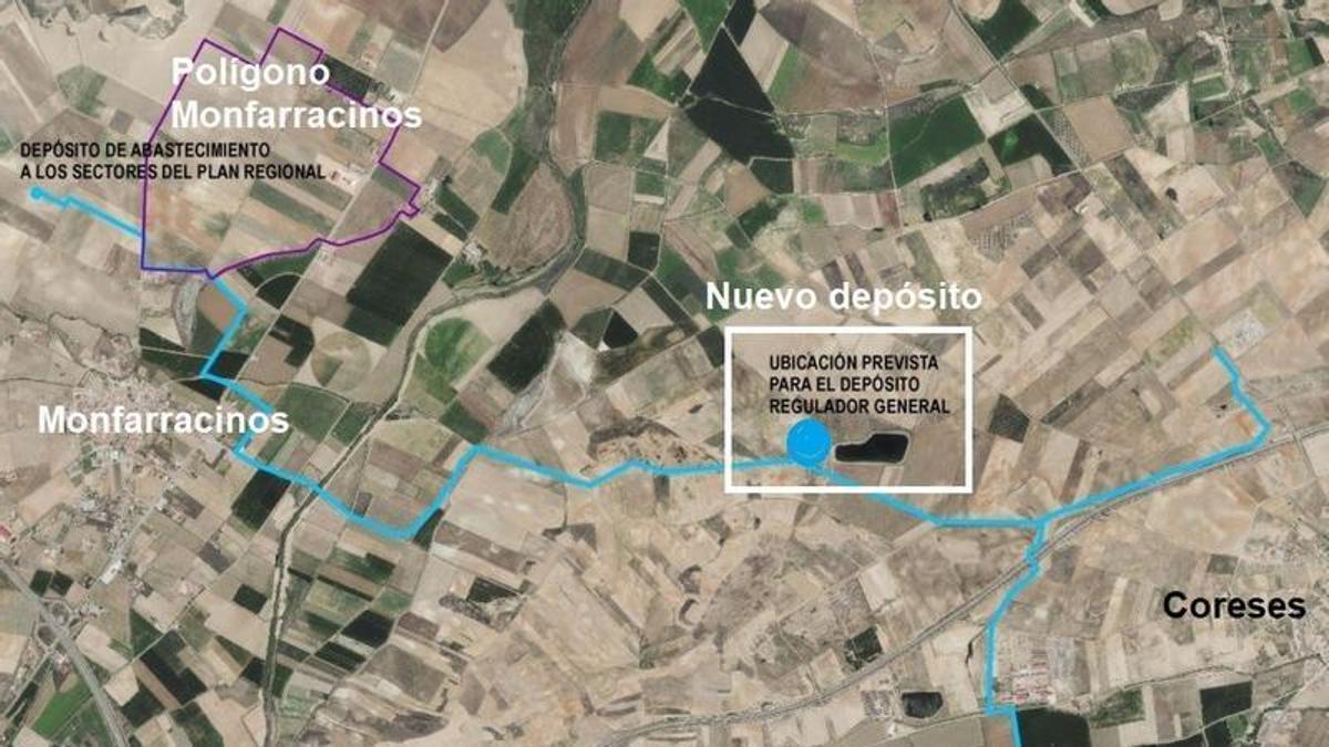 Esquema del abastecimiento de agua al polígono Zamora Norte