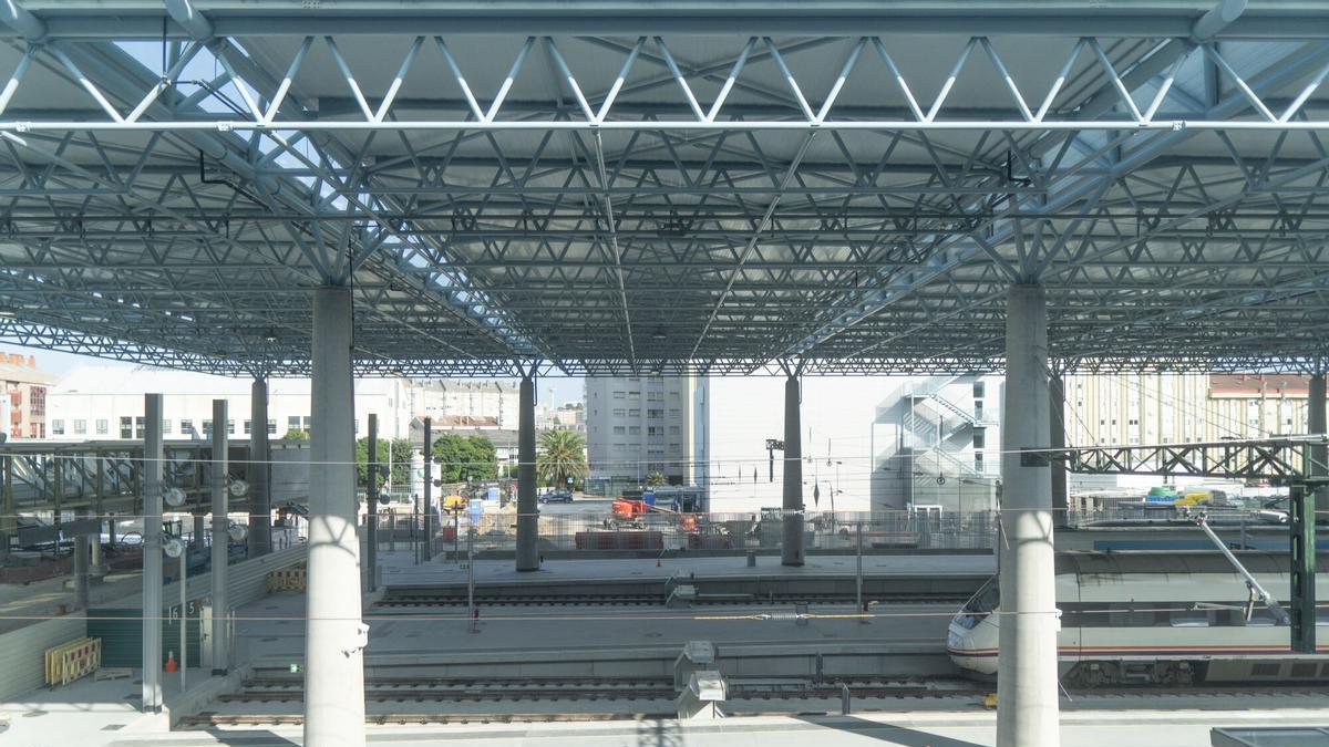 Estado de las obras en la estación de tren.