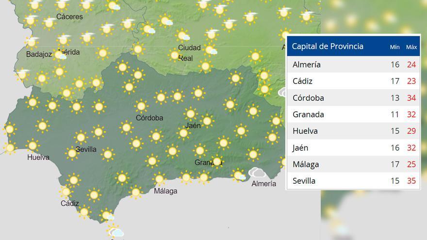 Los 35 grados aterrizan en Andalucía este sábado y la calima en varias zonas