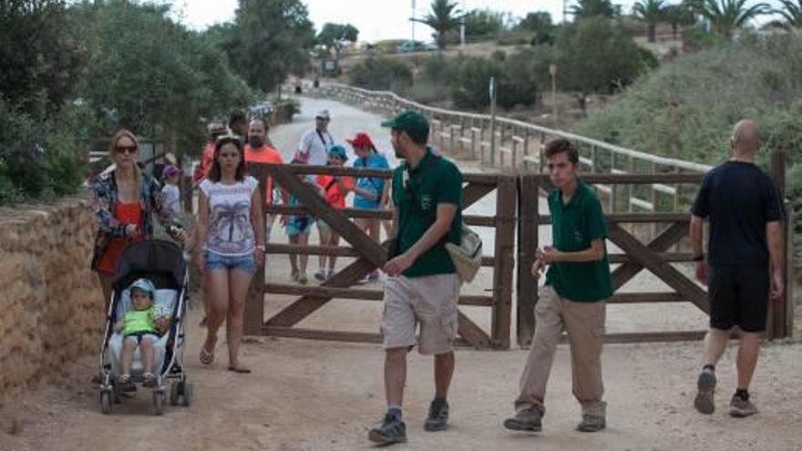 Diferentes imágenes del recorrido organizado ayer en el Clot de Galvany con motivo del Día internacional de Lucha contra la Desertización.