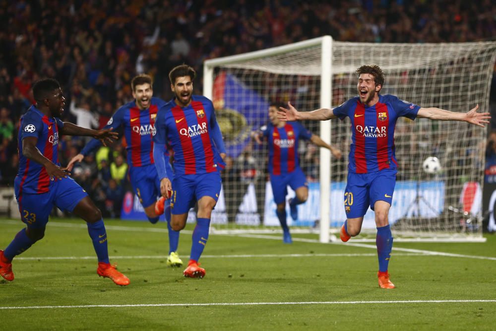 El gol de Sergi Roberto al PSG, foto a foto