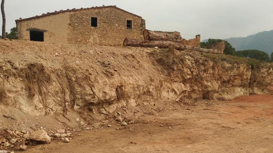 Vista de la possible afectació al jaciment arqueològic a la Torre de Claramunt