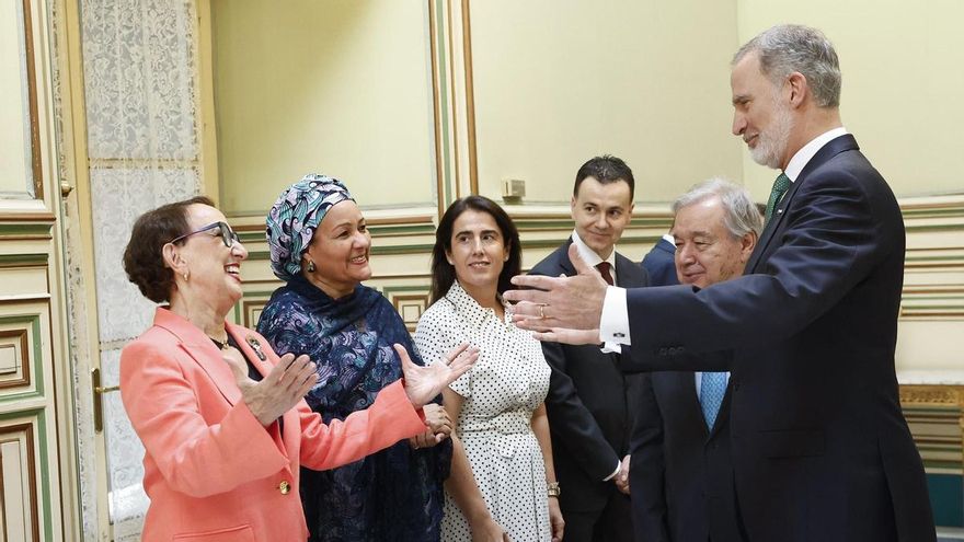Felipe VI destaca el &quot;gran valor&quot; de la cumbre de la ONU en Sevilla: &quot;El multilateralismo es la vía sólida hacia la paz&quot;