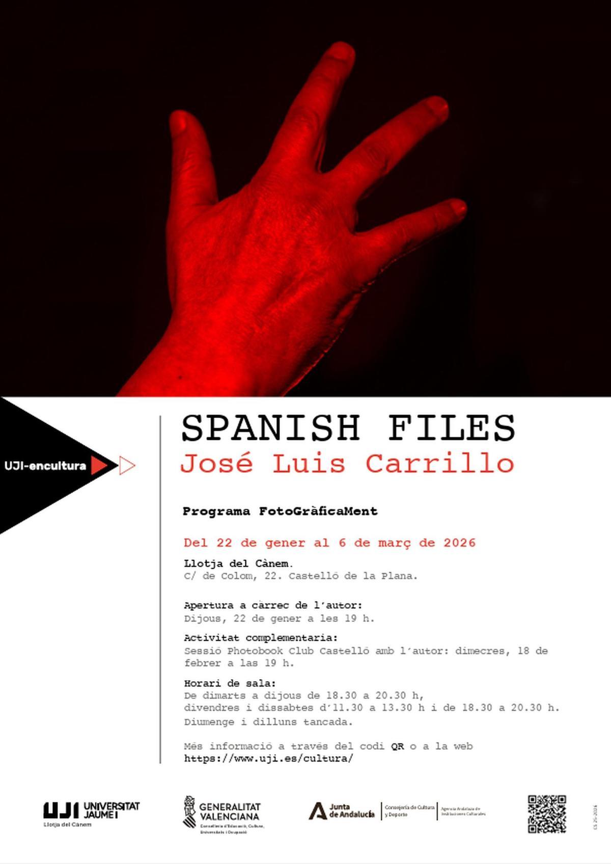 Cartel de la exposición 'Spanish Files' que se inaugura el 22 de enero en la Llotja del Cànem de Castelló