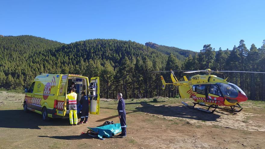 Un escalador, herido grave tras precipitarse desde varios metros en Ayacata