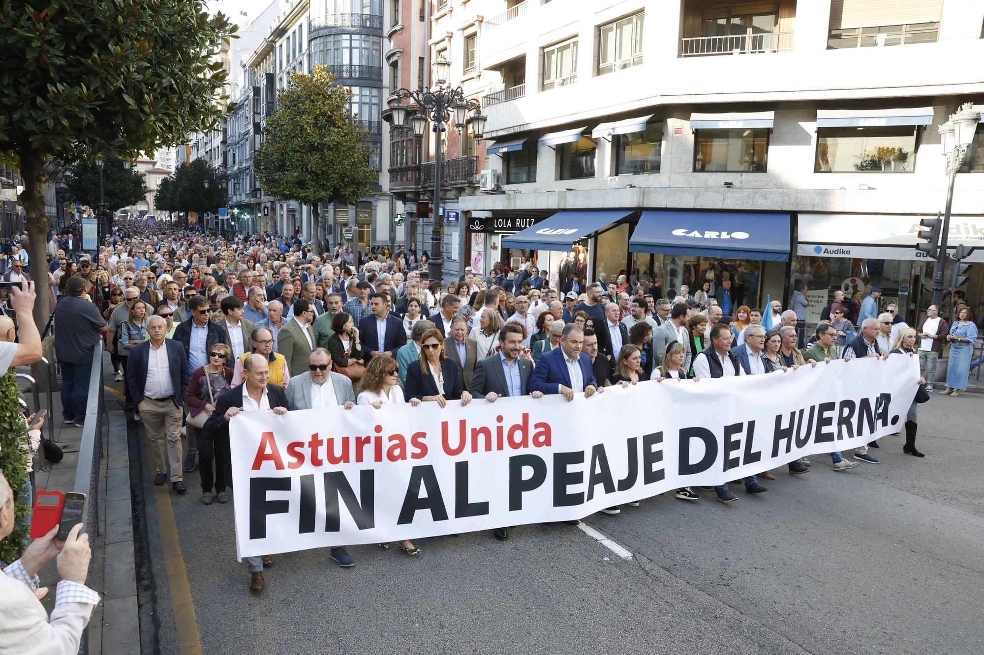 EN IMÁGENES: así fue la gran movilización contra el peaje del Huerna en Asturias