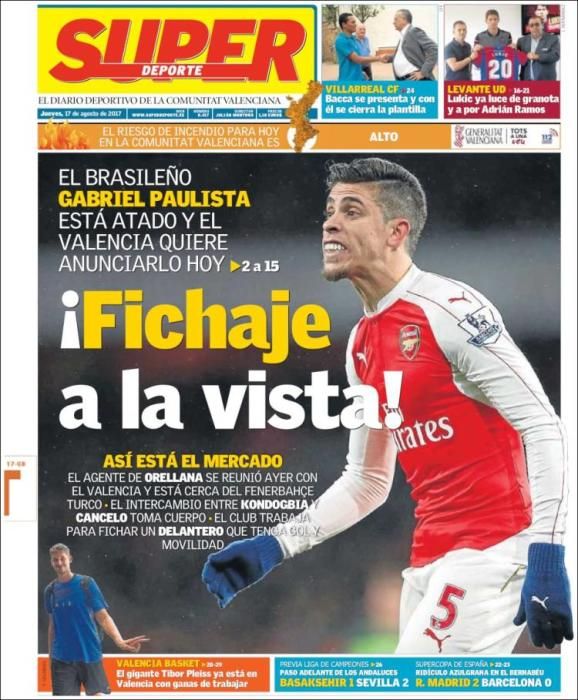 Portadas deportivas de este jueves 17 de agosto