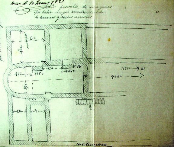 Un esquema de la planta de la villa.