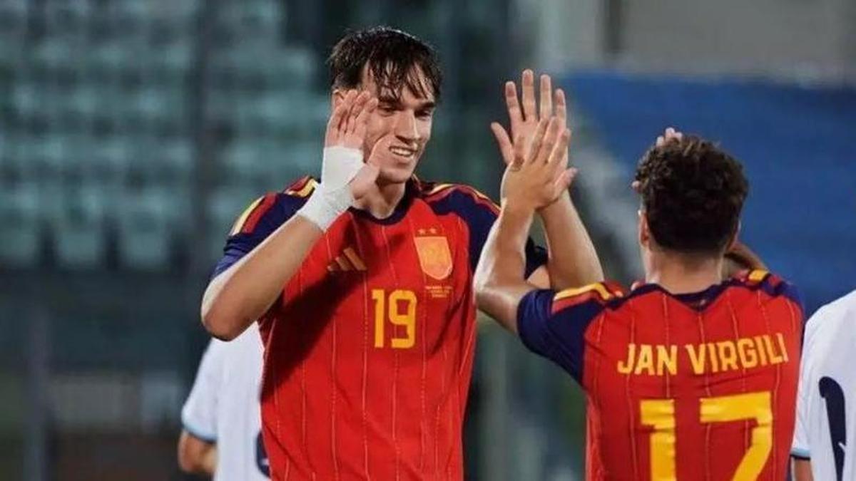 Repóquer de Carlos Espí en la goleada de la Sub-21 a San Marino