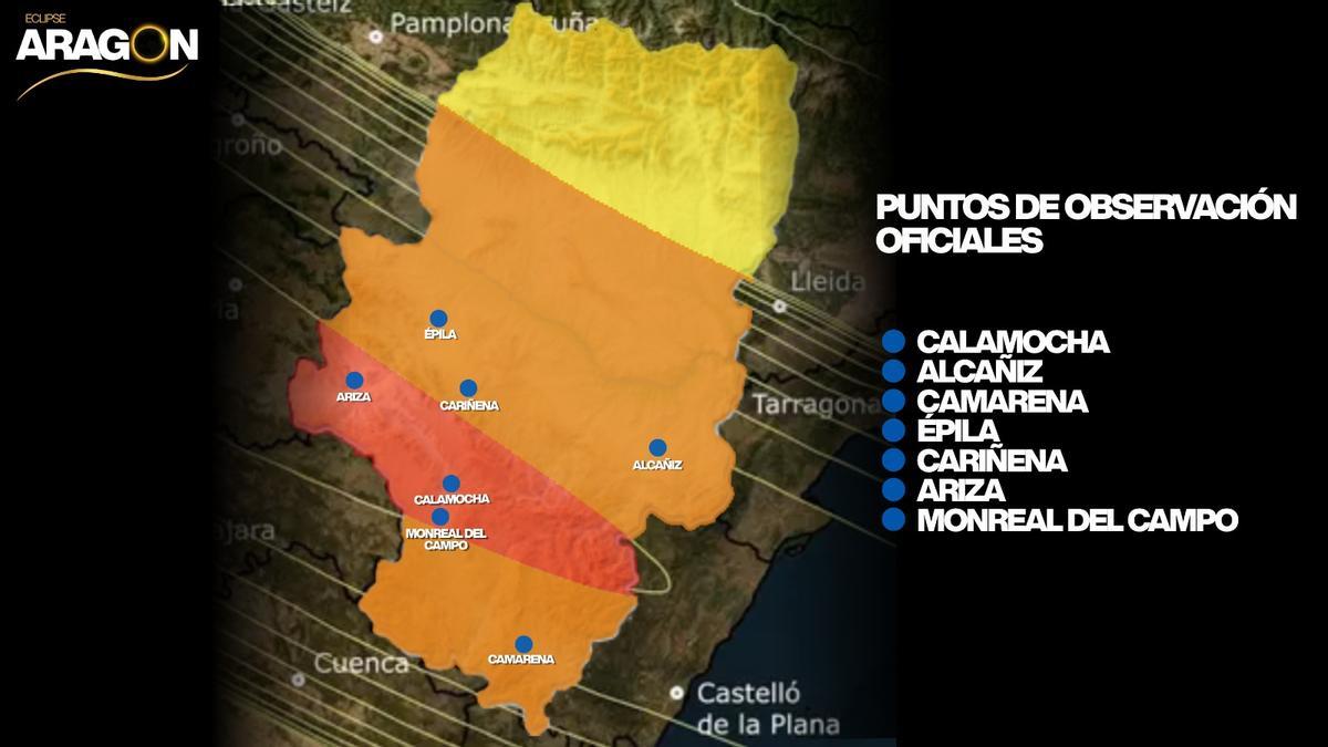 Estos son los puntos oficiales para ver el eclipse en agosto.