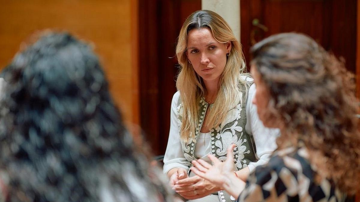 María Fernández, en la reunión que mantuvo este miércoles con los miembros del  Colegio Oficial de Licenciados en Educación Física de Canarias.