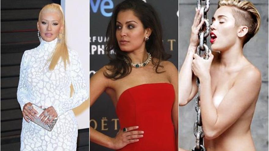 Christina Aguilera, Hiba Abouk y Miley Cyrus.