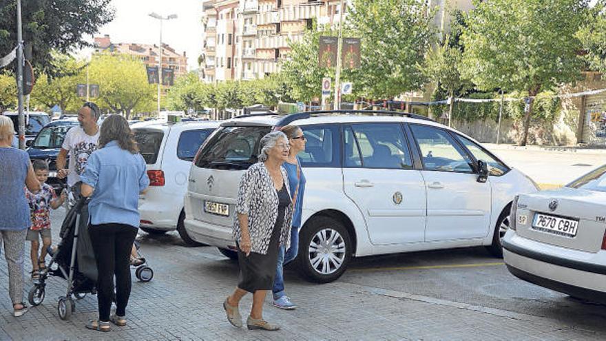 Parada de taxis de Berga a la zona de la plaça de la Creu, ahir al matí