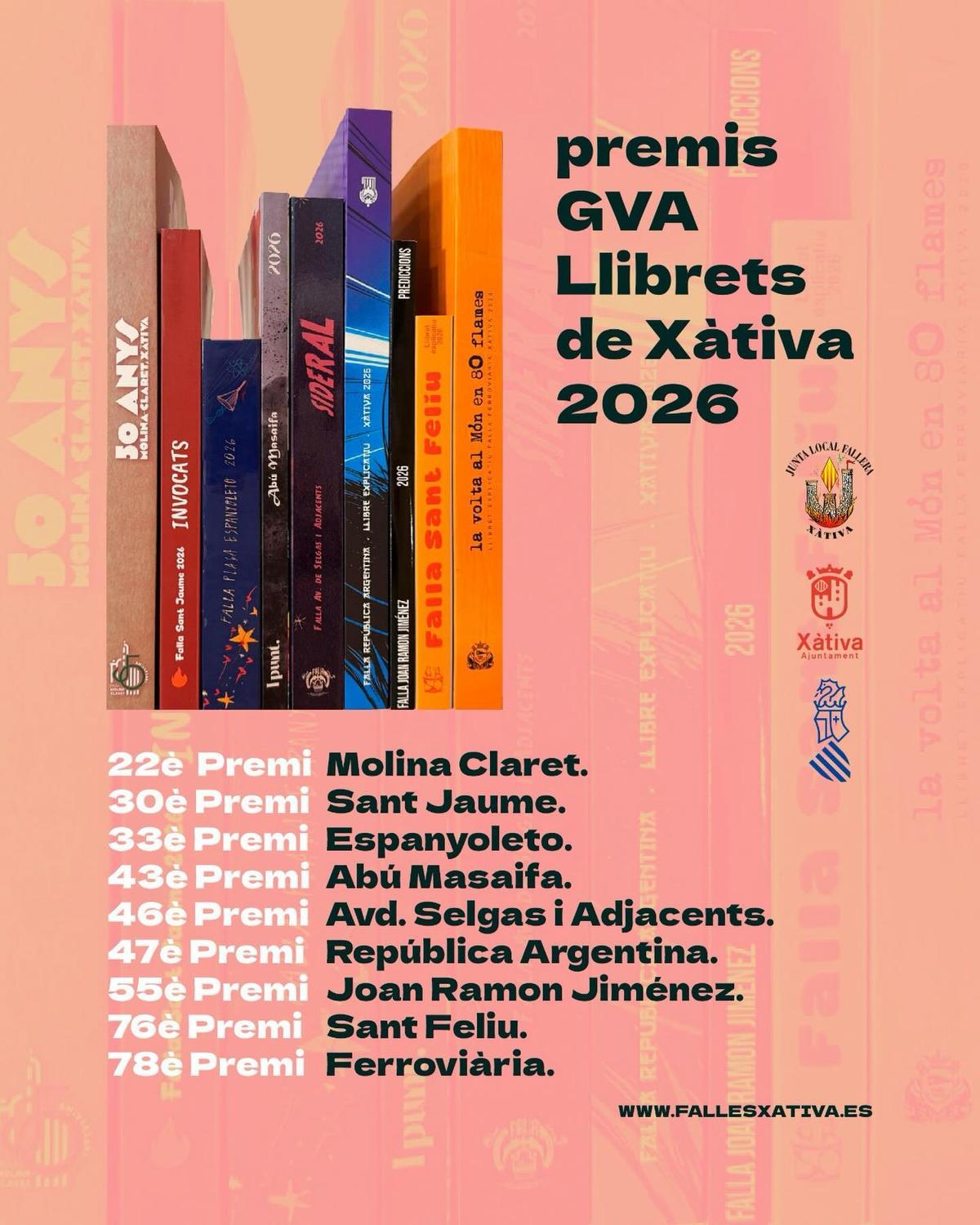Nueves fallas de Xàtiva son reconocidas por la promoción y uso del valenciano en sus llibrets