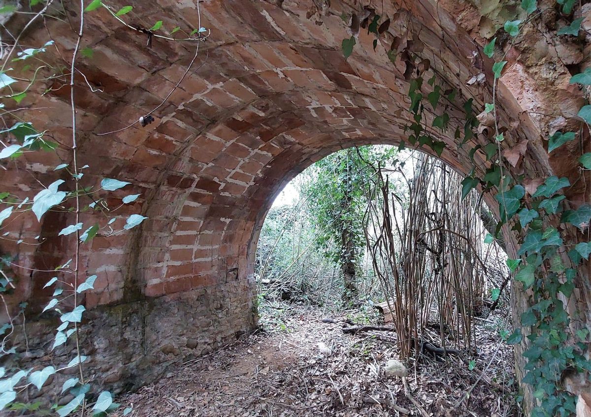 Un pont localitzat al bosc que avui no té cap funció i que podria servir per al transport.