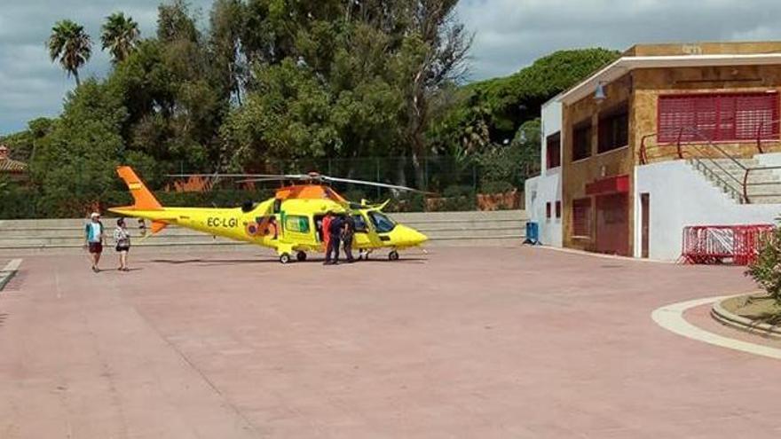 El helicóptero que trasladó a la mujer fallecida