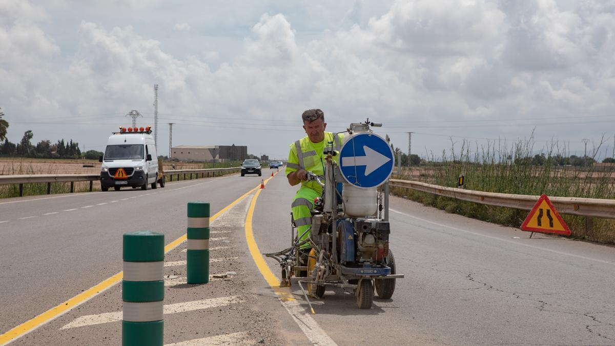 Inicio de las obras de la carretera RM-602, en Cartagena.