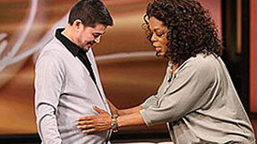 Thomas Beatie, en el programa de Oprah.