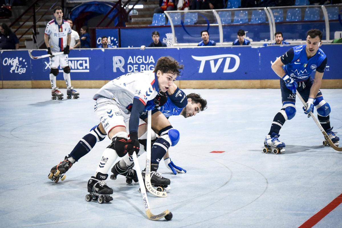 Joan Ruano, en el partit de dimecres, de la Champions, contra el Trissino