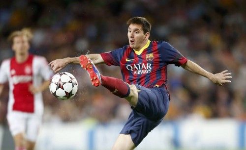 El jugador del Barcelona durante el partido de la Champions League