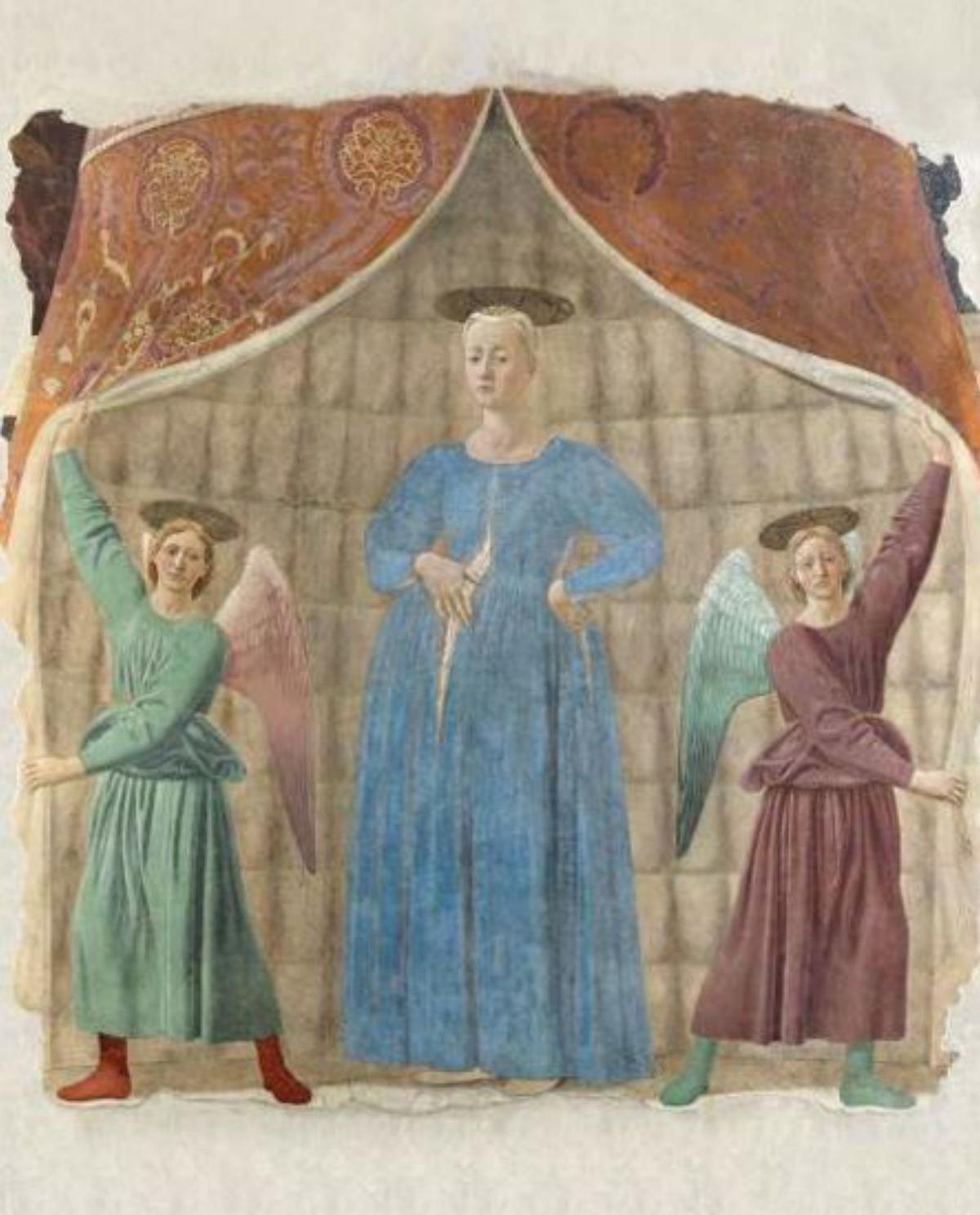 Fresco de Piero della Francesca y fotograma de «El Evangelio según san Mateo», película de Pasolini.