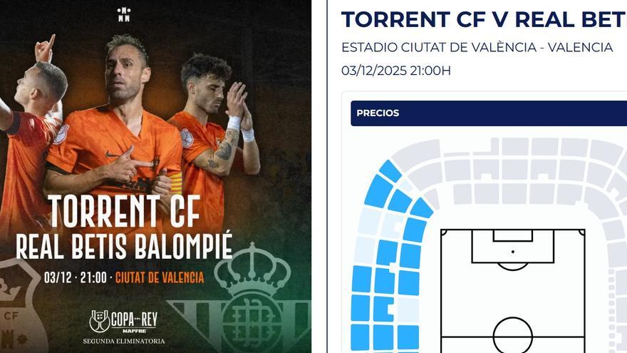 A la venta las entradas para el Torrent - Betis de Copa