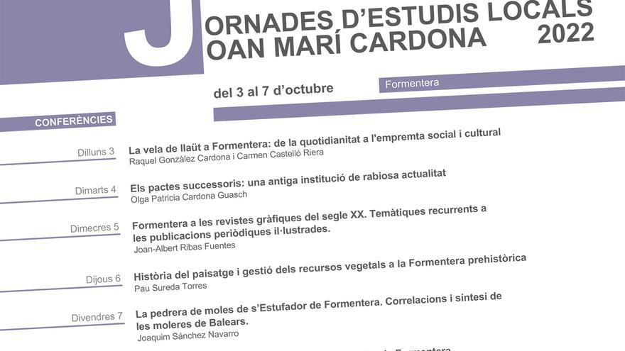 Jornades d&#039;estudis locals Joan Marí Cardona 2022: Dilluns 03 de octubre