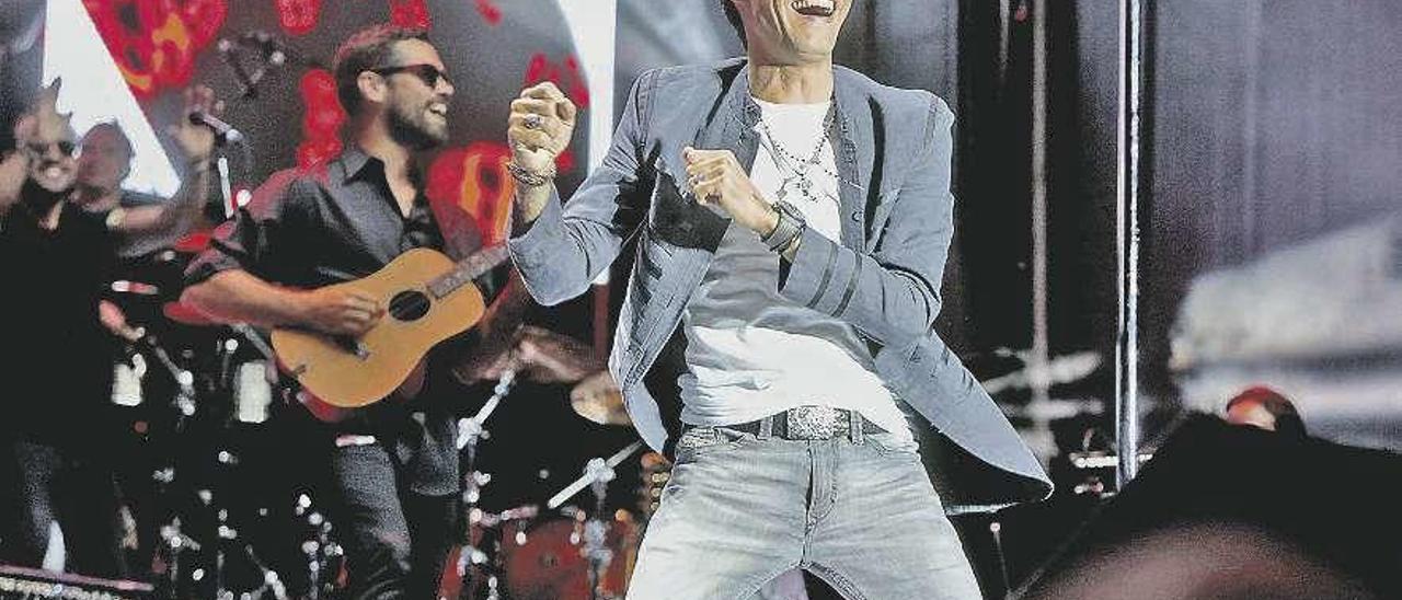 Marc Anthony, en pleno concierto.